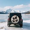 Spare Tire Cover Polyester Fiber For SUV RV Truck Trailer, Stylish Art Deco Botanical Inspired Design, Protective Wheel Cover Wi