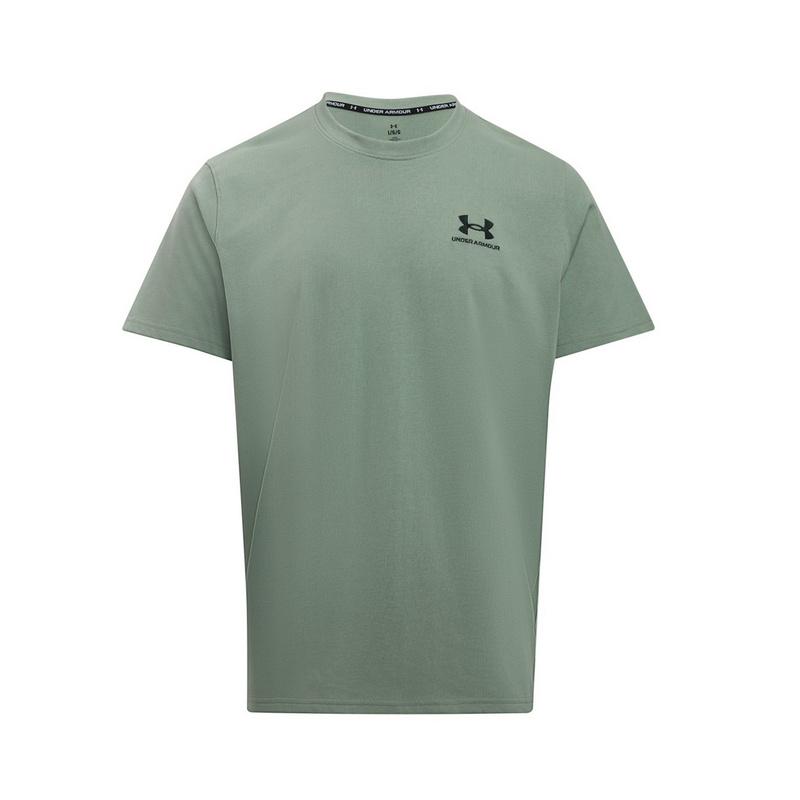 Under Armour Embroidered Heavyweight Comfortable Solid Color Simple Fashion Logo Versatile Short Sleeve T-Shirt Men T-Shirts Blue 1373997-348
