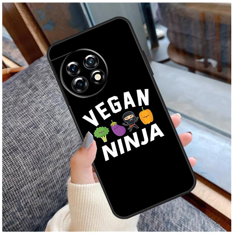 Vegan Pattern Case For OnePlus 13 15 13R 13T 12 12R 11 9 10 Pro 10T 8T Nord 5 CE 2 3 4 Lite N20 N30 Coque