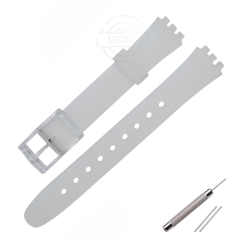 Soft Silicone Watchband Suitable For Swatch 12mm Girls Ladies Strap Colore Waterproof Wrist Bracelet Watch Accessories