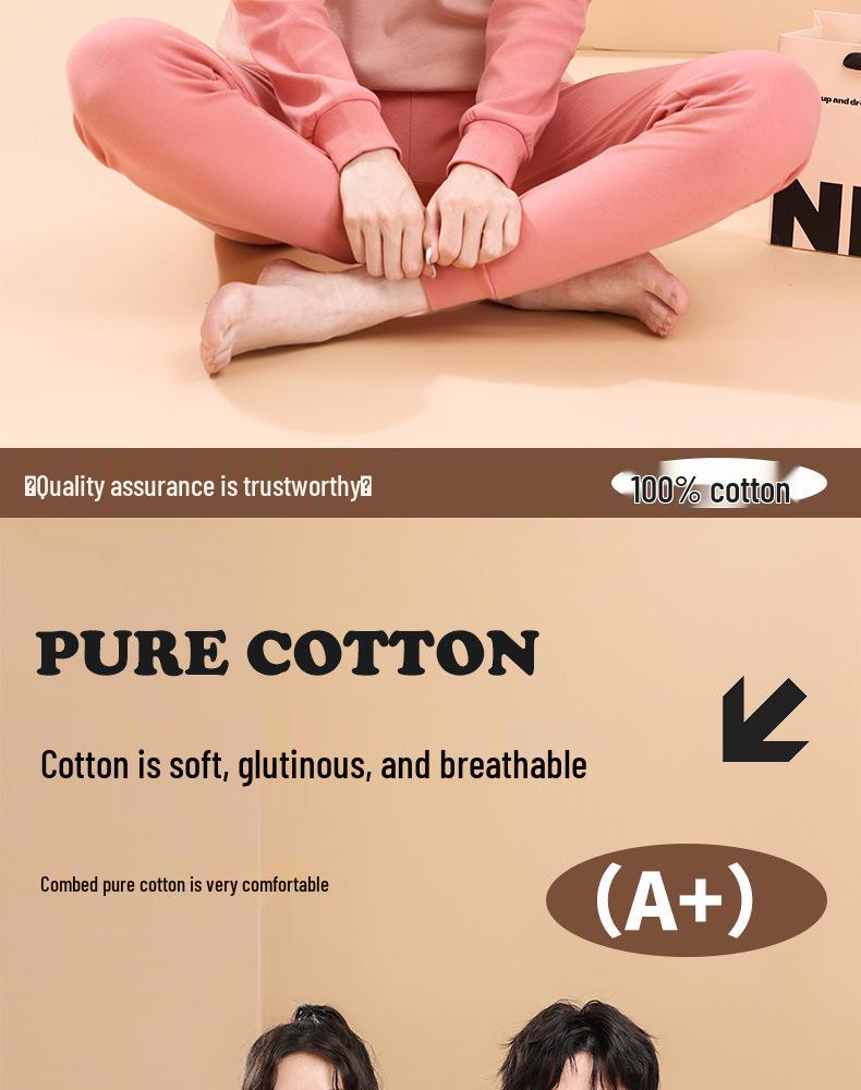 Children's Pure Cotton Thermal Underwear Set - Boys and Girls Pajamas for Autumn