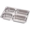 304 Stainless Steel Compartment Tray with Lid: Rectangular Fast Food and Canteen Rice Tray, Chinese Style