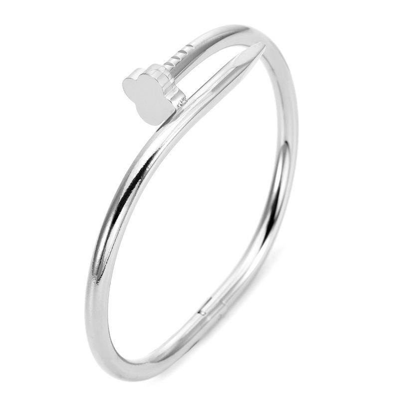 Elegant Slim Waist Titanium Steel Bracelet with Diamond Inlay, 18K Gold, Women's Niche Design