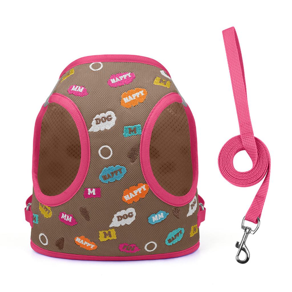 Heavy-Duty Embroidered Puppy Leash Vest- - Outdoor Pet Supplies