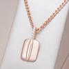 Glänsande Naturlig Zirkon Fyrkantig Hängsmycke Halsband För Kvinnor Lyxig Roséguld Färgmix Design Vardagliga Fina Smycken