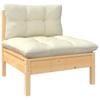 Vidaxl 12-Cz. Conjunto de Salón para Jardín, Cojines Color Crema, Pino