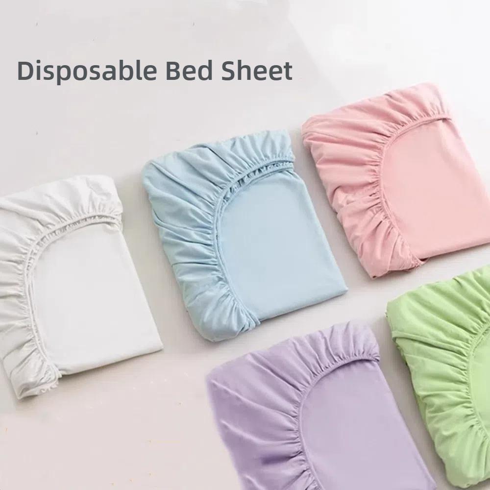Non Slip Disposable Fitted Sheet with Elastic Bands Disposable Sheet Bed Cover  Hotel