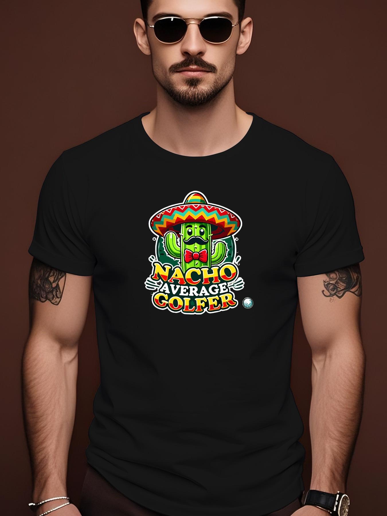 Short Sleeve Tshirt - Vibrant Cactus Sombrero Graphic Print XXXL