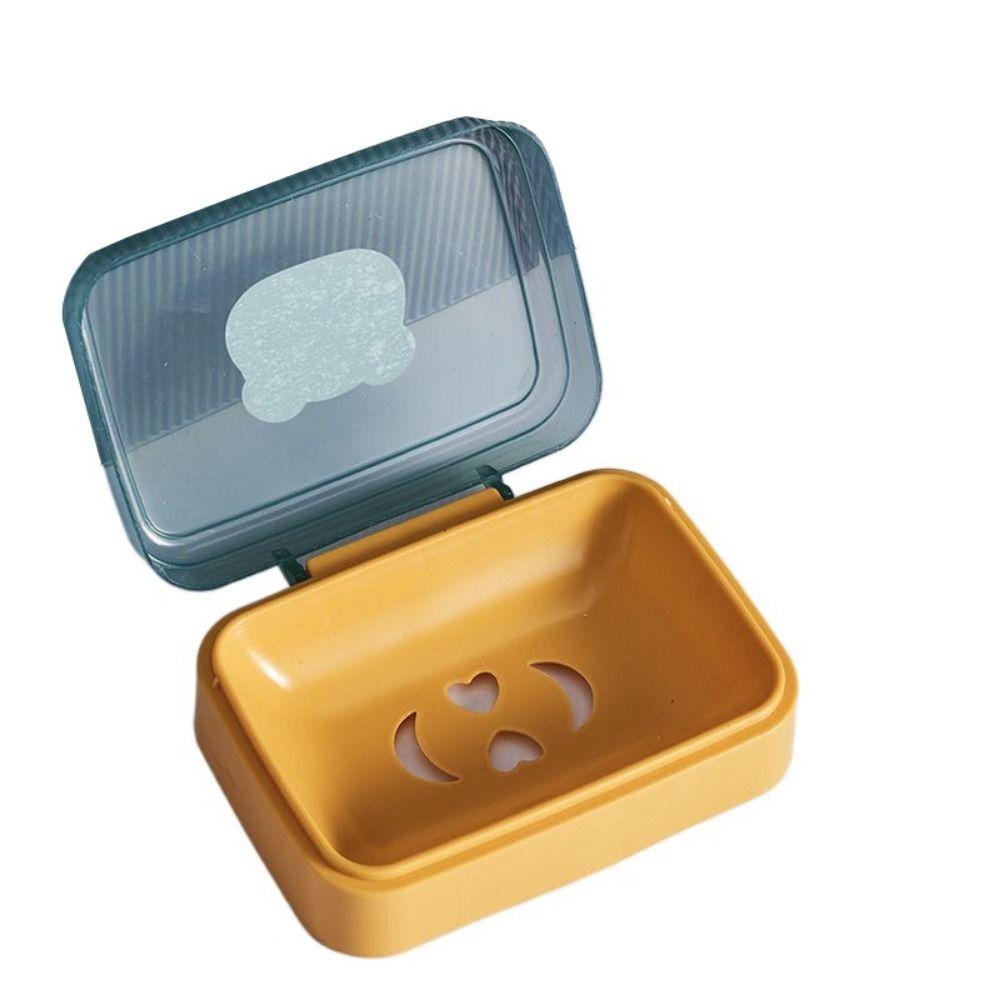 Plastic Clamshell Soap Box Cartoon Soap Container Soap Dish Soap Dish with Lid  for Home