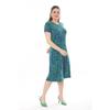 Women's Blue Green Maze Pattern Midi Dress