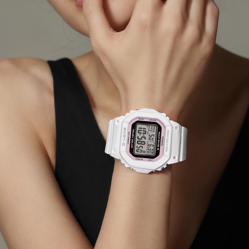 

CASIO BGD-5650 series 100 meters waterproof world time chronograph stopwatch solar Quartz resin strap women s watch gray dial BGD-5650SP-7C серый