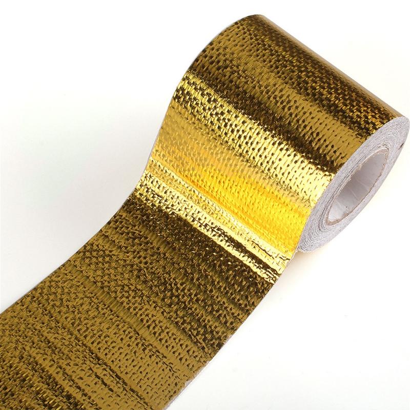 Nastro Foil Barriera Termica Adesivo Riflettente il Calore Nastro Schermatura Termica Nastro Benda ad Alta Temperatura per Tubo e Auto