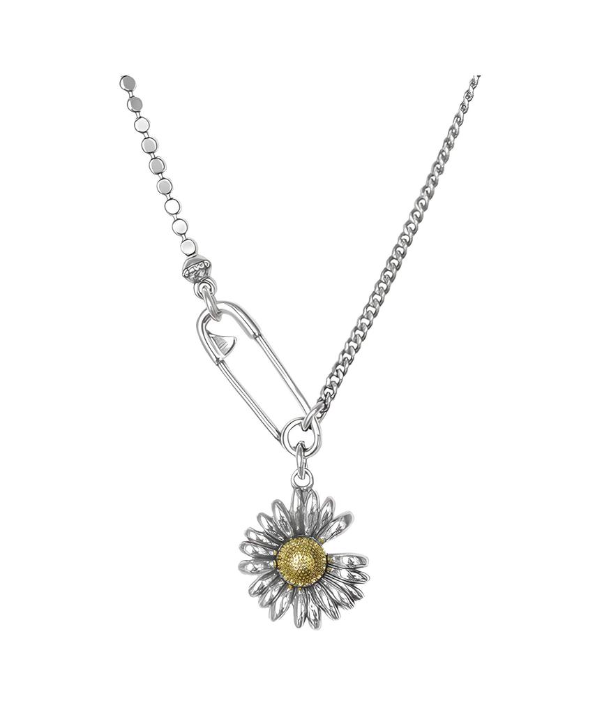 Heita Varel Silver Barrel Flower Silver Necklace