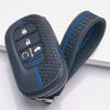 Soft Silicone Remote Key Case for Honda Civic Accord Inspire HRV CRV Pilot Odyssey ZR with Keychain Honeycomb Texture Racing Stripe Key Fob Protector