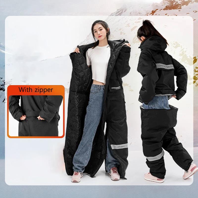 Winter Outdoor Warme Plüsch Ski Angeln Kälteschutz Anzüge Motorradfahren Kälteschutz Kleidung Wasserdicht Winddicht Einteiler Anzüge