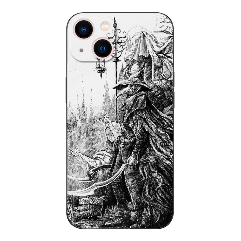 Black tpu Case For Samsung Galaxy A50 50S A30S A10 A01 A11 A21S A31 A41 A51 A71 Cover bloodborne blood moon art