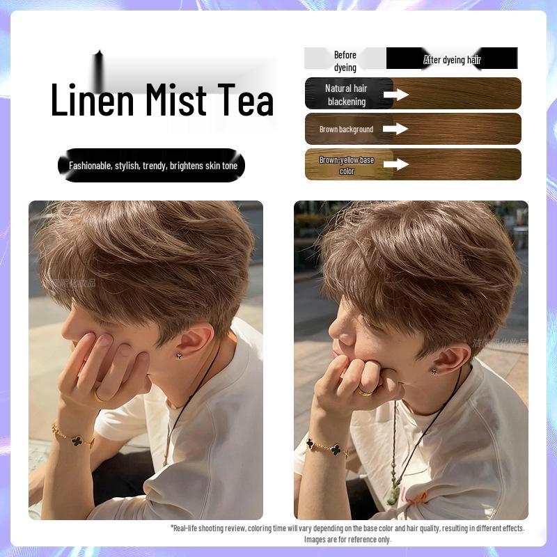 Men's Milk Tea Gray No-Bleach Hair Dye Cream