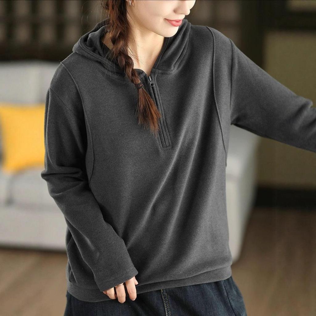2025 Women's Double-Sided Australian Wool Thick Hoodie – Warm Winter Hooded Sweatshirt, Pullover Top