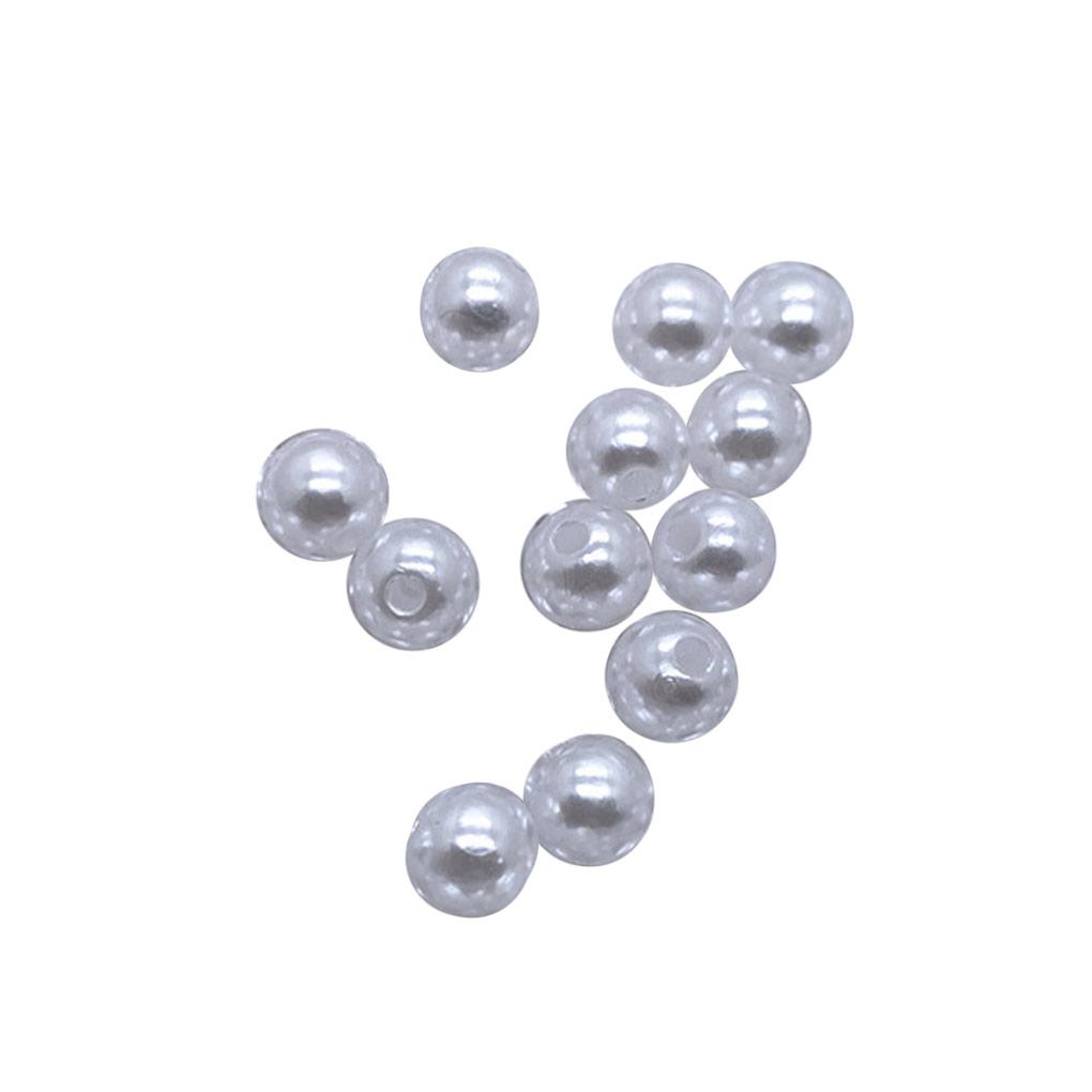 50Pcs Artificial Pearl Round Durable Imitation Pearls Loose White Beads Necklace Garment Costume Materials DIY