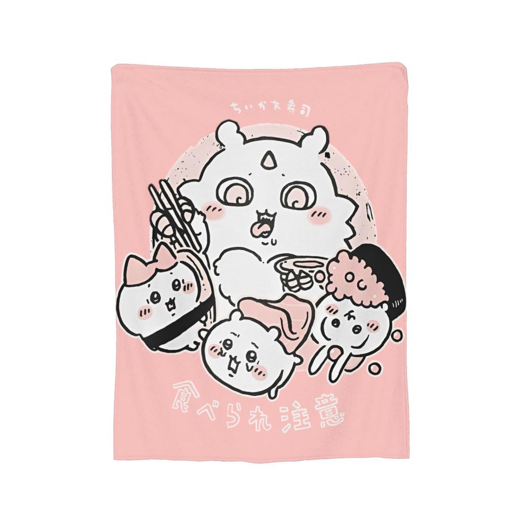 C-Chiikawaa White Momonga Blankets Fleece Spring/Autumn  Multi-function Super Warm Throw Blankets for Bedding Couch Rug Piece