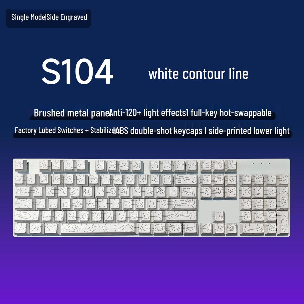 S104 Hot-Swappable Wired Mechanical Keyboard - Blue/Brown Switch, Perfect for Men & Women Gamers