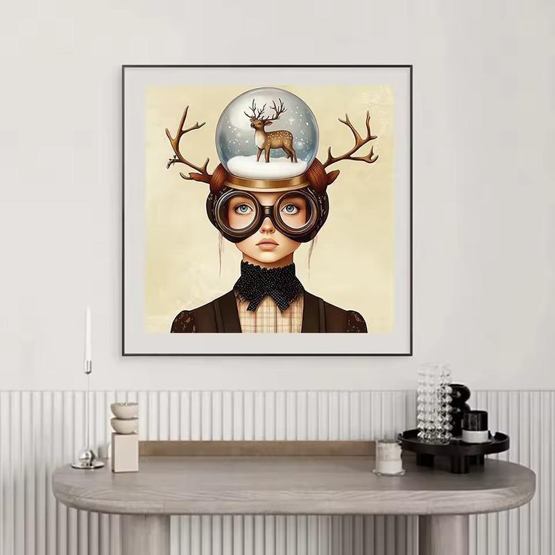 Dreamy Mysterious Girl Aesthetic Art Canvas Painting Surrealism Flowers Girls Posters Prints Morden Room Home Decor Mural