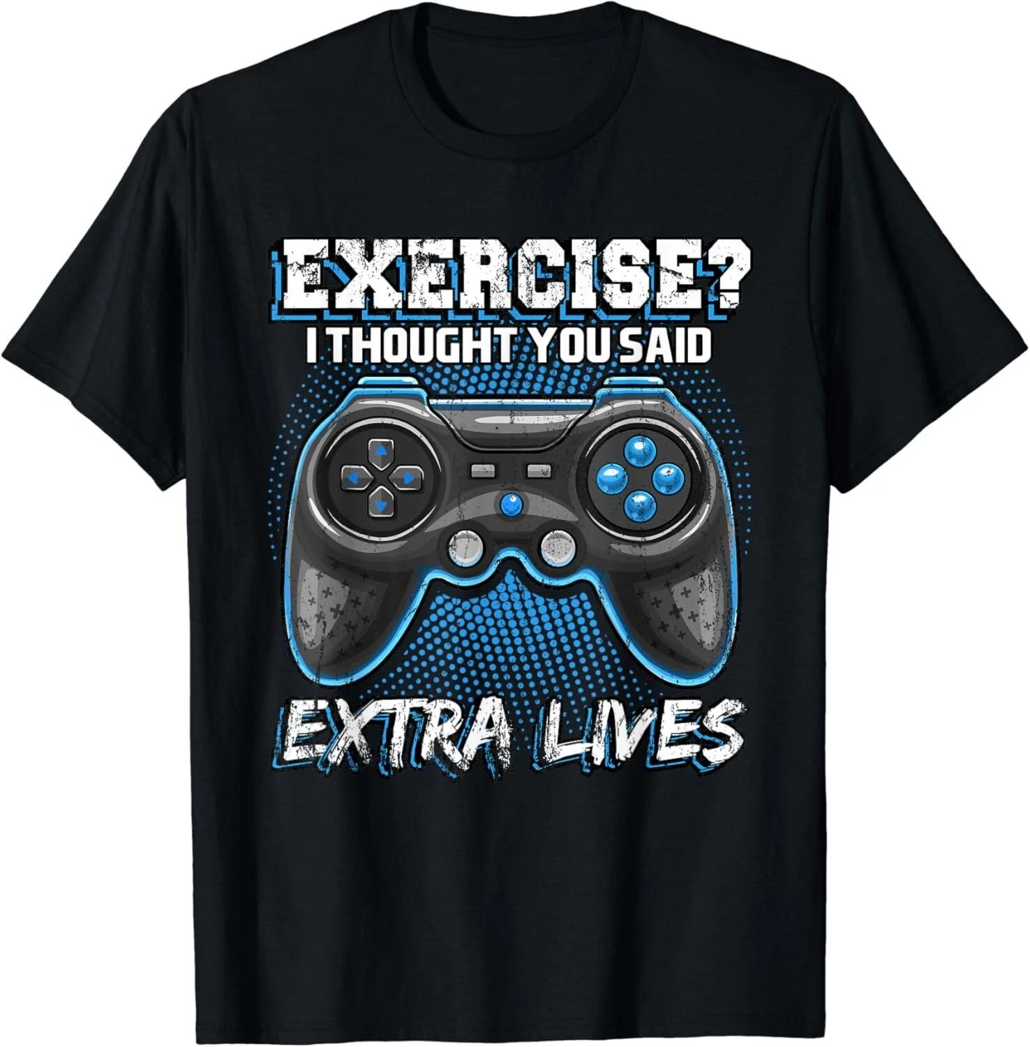 Extra Lives Funny Video Game Controller Retro Gamer Boys Gift Unisex T-Shirt XL