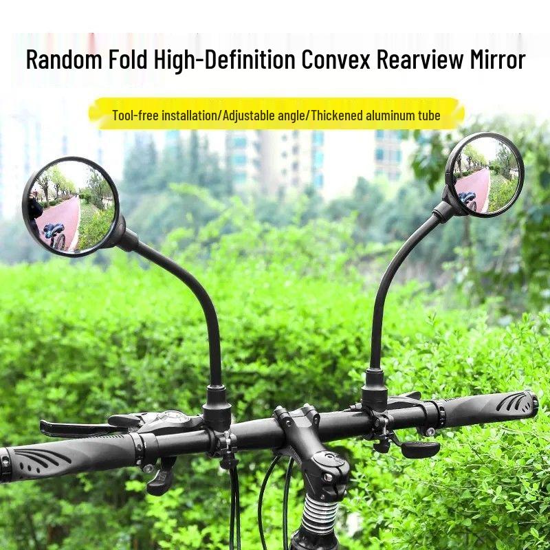 Flexible Adjustable Rearview Mirror for Electric, Mountain, and Road Bikes with Long Handle