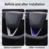 For Tesla Model 3 Highland 2024 Steering Wheel Patch U-shaped Sticker Alcantara Suede Decal Protector Modification Accessories