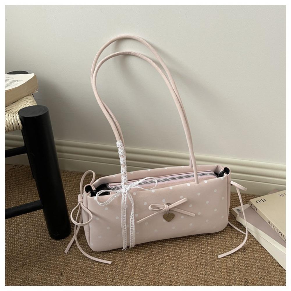 Casual Y2k Pillow Bag Polka Dot With Charm Shoulder Bag Large Capacity Long Shoulder Strap Underarm Bag Women