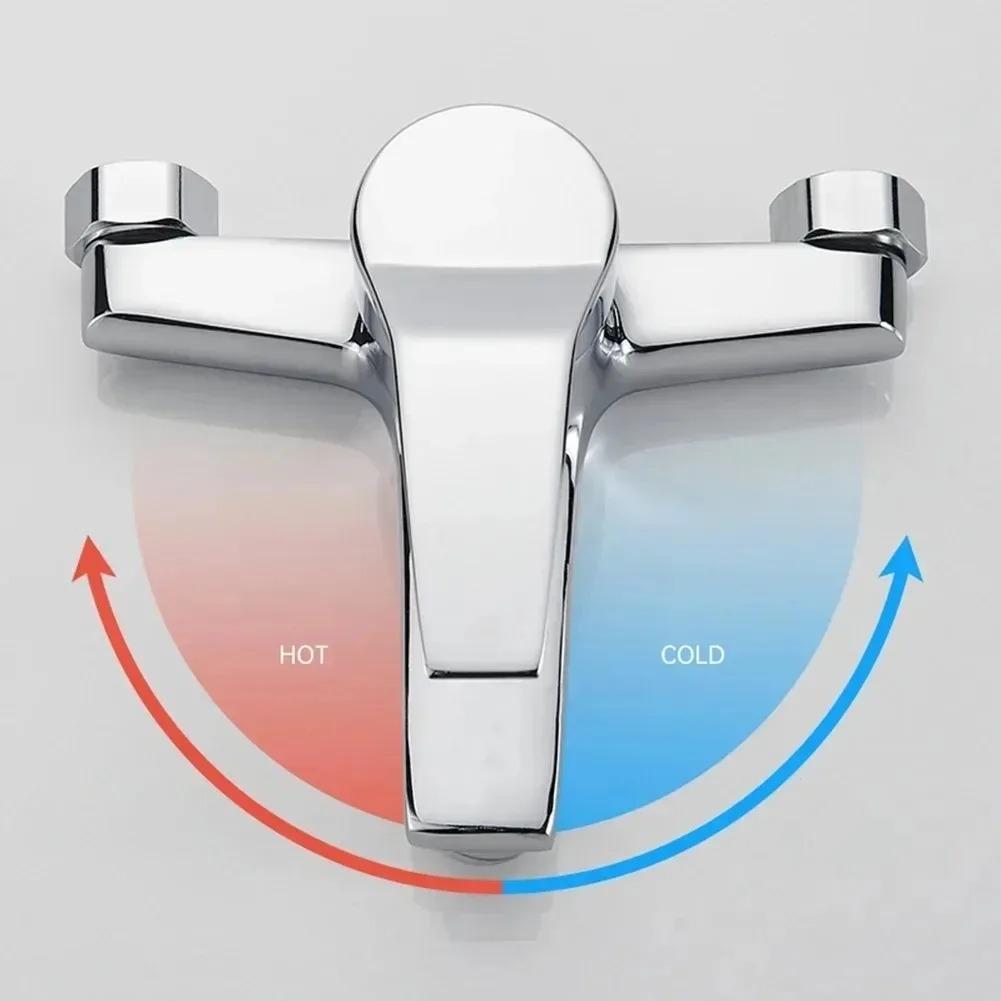 Chrome Bathroom Faucet Bathtub Facuet Wall Mounting Cold and Hot Shower Faucet