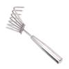 Stainless Steel Hand Rake Soil Tiller Small Beach Rake with Comfortable Handle 7 Sturdy Tines for Gardening Multi