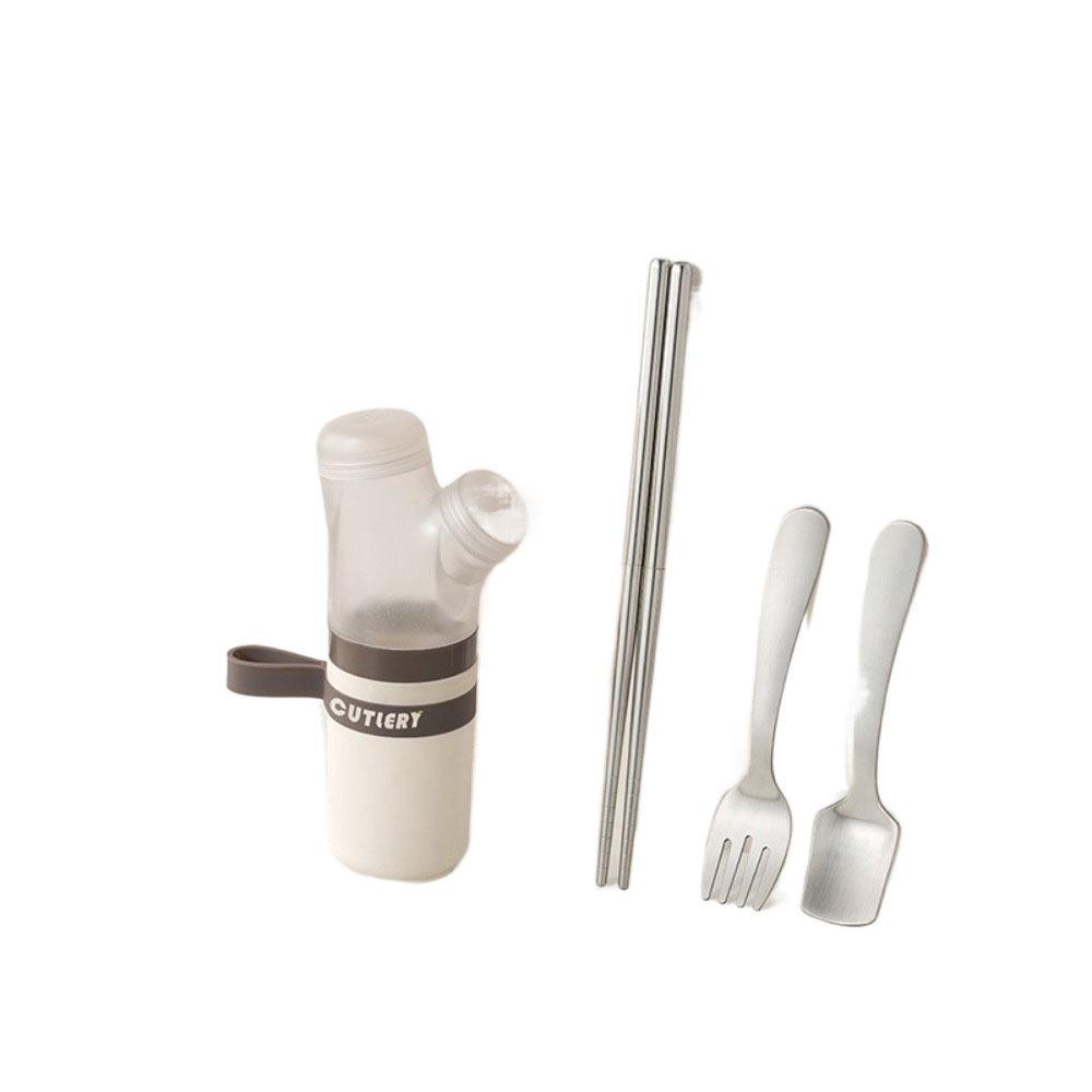 

Stainless Steel Cutlery Storage Box Dopamine Cutlery Set Cute Spoon and Chopstick Set for Home Style BS