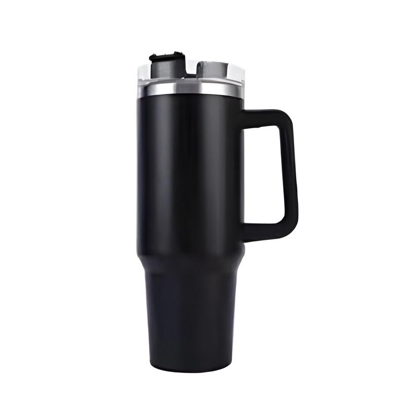 1200ML Large Capacity Thermos Cup Stainless Steel Vacuum Insulated Water Bottle with Straw Leak Proof Gym Travel Mug 1200ml чёрный