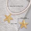A new set of beach style imitation pearl starfish necklace and a pair of high-end starfish stud earrings.
