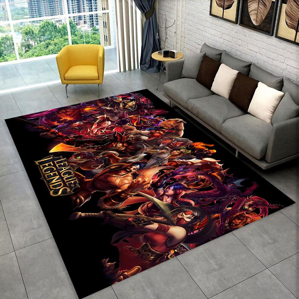 3D LOL League of Legends Jinx Game Gift Carpet Rug for Living Room Bedroom Home Sofa Decoration,kids Play Non-slip Floor Mat