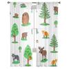 Cute Forest Animals Chiffon Sheer Curtains For Living Room Bedroom Decoration Window Tulle Curtains Drapes