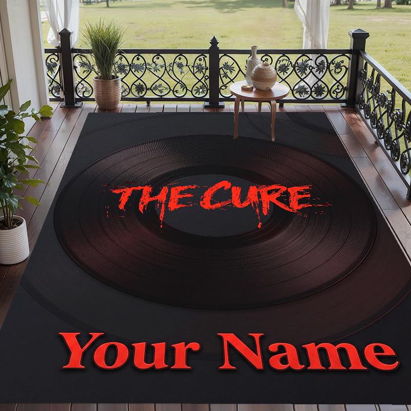 Custom Text Printed Rug The Cure Non Slip Floor Carpet For Home Room Decor