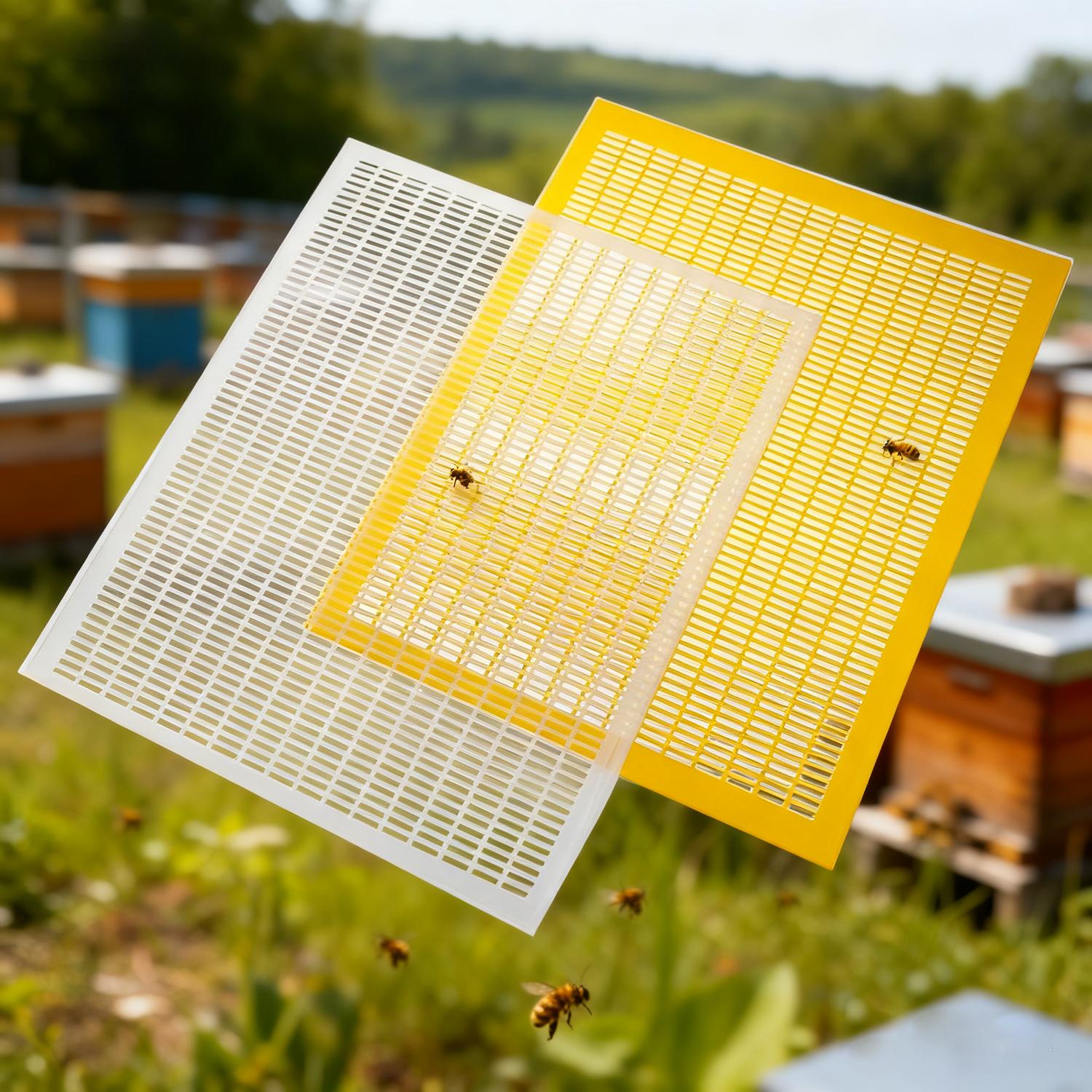 10Pcs Plastic Mesh Beekeeping Queen Excluder Frame Bee Queen Barrier Anti-Escape Separation Trapping Grid Net Separated Board жёлтый