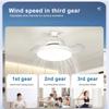 LED Fan Light Hanging Invisible Fan Blade With E27 Base Mute Remote Control +APP Dimmable Living Room Bedroom Study Lighting