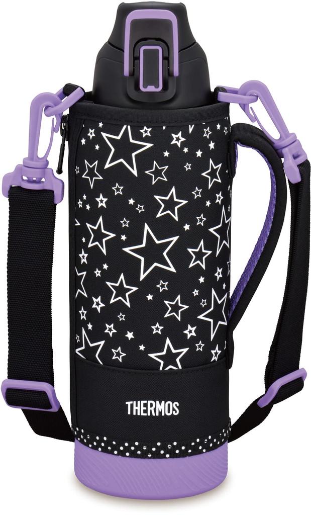 Thermos Vacuum Insulated Sports Bottle, 1L, BlackPurple, Keeps Drinks Cold Only, FHT-1002F BKPL