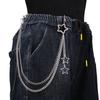 Punk Style Stainless Steel Hollow Star Pendant Trousers Chain for Women Men Personality Hip Hop Rock Body Waist Chain Jewelry