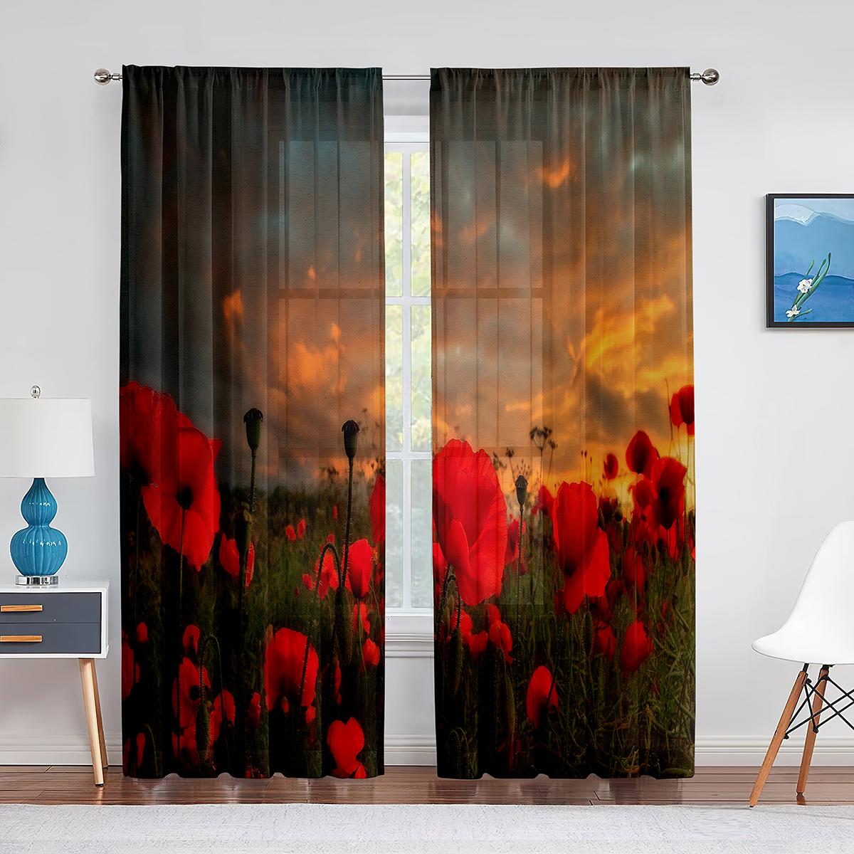 Красные маки на зеленом поле — фото 9