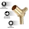 X AUTOHAUX Engine Hose Fitting Connector Y-Shaped Hose Fitting Reducer Universal 16-10-10mm 3 Way for Fuel Air Water Gas Oil Pipe Brass Gold