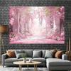 2D Pink Cherry Blossom Path Backdrop Spring Sakura Photography Background