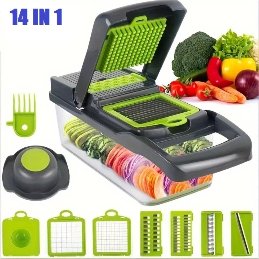 14-in-1 Multi-Function Vegetable Slicer Dicer Grater Kitchen Tool for Efficient Food Preparation
