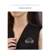 European and American Rhinestone Creative Bicycle Brooch, Fashionable, Drip Oil Brooch, Women's Clothing Accessories, Handbag Bicycle Chest Flower