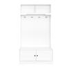 Ensemble de vestiaire pour couloir, Moderne Ensemble de vestiaire pour couloir 4 crochets, Meuble à chaussures, Banc à chaussures, Compartiment ouvert, Meuble d'entrée pour entrée, Blanc