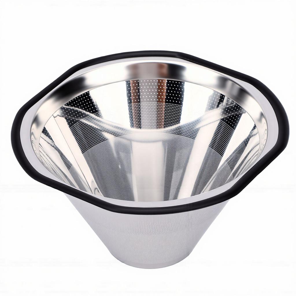 Reusable Coffee Filter Fit for Kalita Wave 185 Drippers Easy To Clean Stainless Steel Cone Coffee Filter