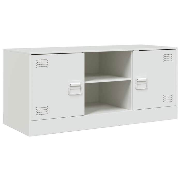 VidaXL TV Stand White 99x39x44 Cm Steel, TV Bench, TV Unit, Multimedia Unit, TV Sideboard, Hi-fi Unit, Center of 841690